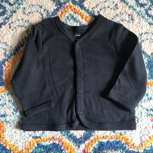 NWOT black Primary cardigan 3-6 months